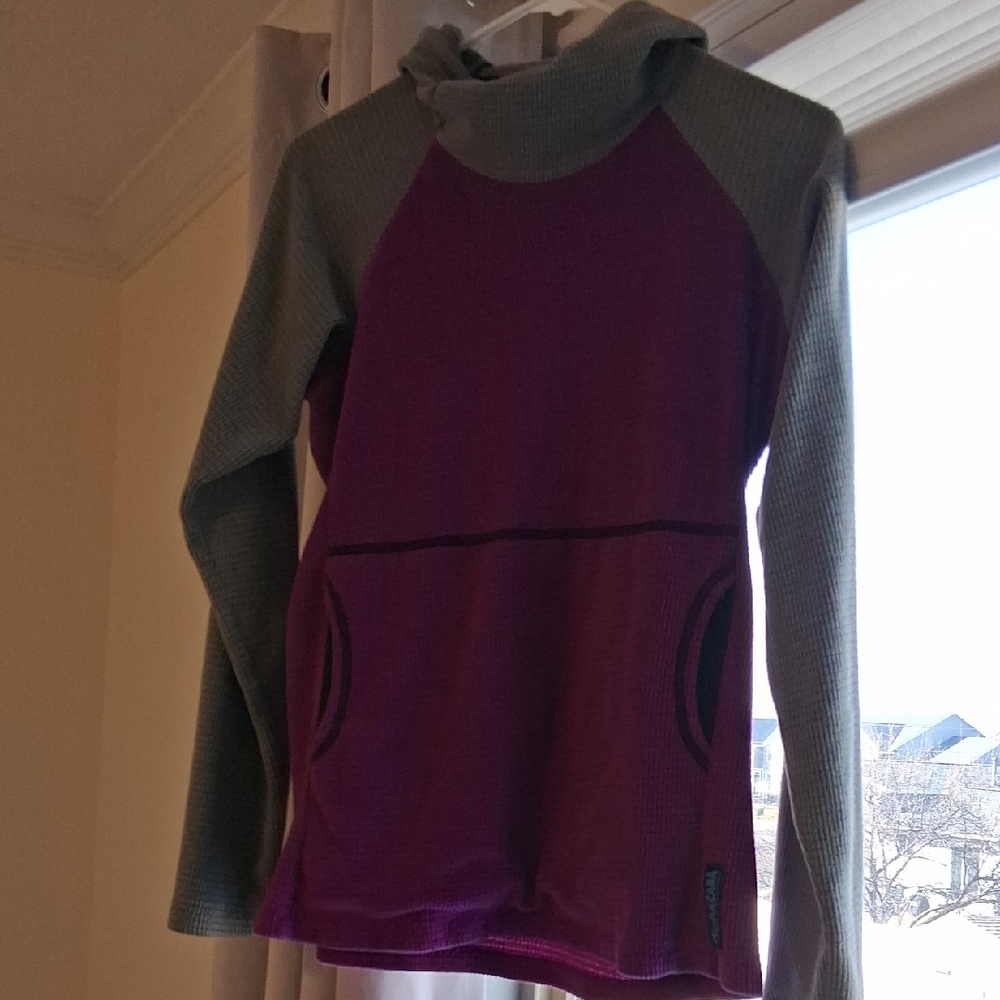 Melanzana Womens Hoodie in Purple and Gray